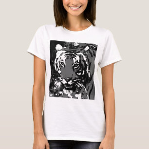 T-shirt Tigre noir blanc Pop Art