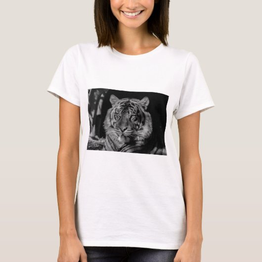 T-shirt Tigre noir et blanc (Devant)