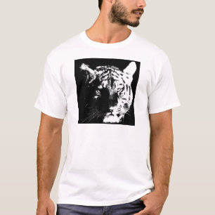 T-shirt Tigre noir et blanc Pop Art