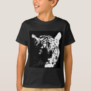 T-shirt Tigre noir et blanc Pop Art