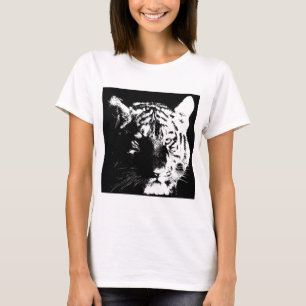 T-shirt Tigre noir et blanc Pop Art