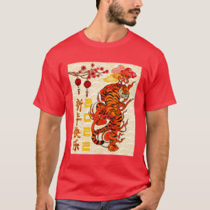 T-shirt Tigre Nouvel An Chinois Rouge 2022