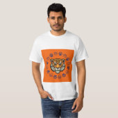 T-shirt Tigre orange et bleu (Devant entier)