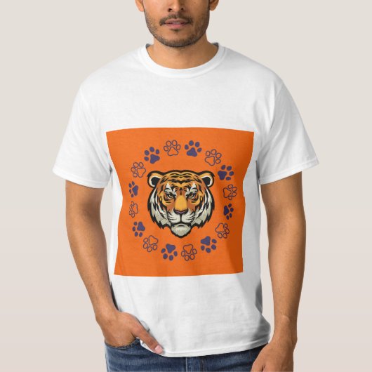 T-shirt Tigre orange et bleu (Devant)