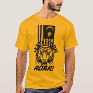 T-SHIRT TIGRE PATRIOTE NOIR ET BLANC LIBERTÉ