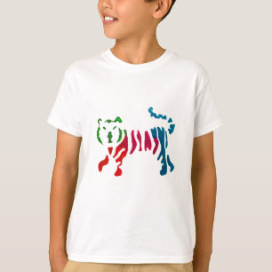 T-shirt Tigre rayé arc-en-ciel