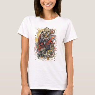 T-Shirt Tigre Rugissant   Art Animalier Force Sauv