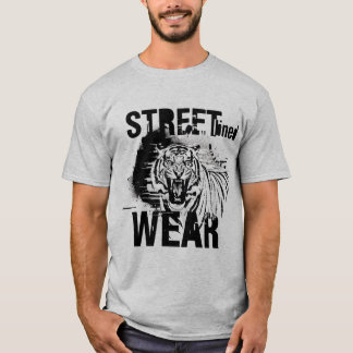 T-shirt Tigre Rugissant Féroce Streetwear Noir et Blanc