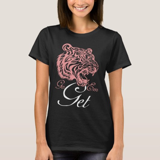 T-shirt Tigre T Pink Tiger Distressed Go Get Em (Devant)