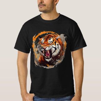 T-shirt Tigre torride - cercles de feu rouge