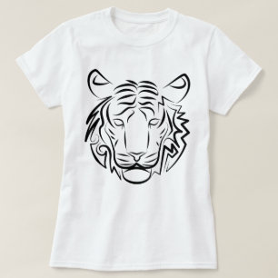 T-shirt Tigre tribal noir et blanc