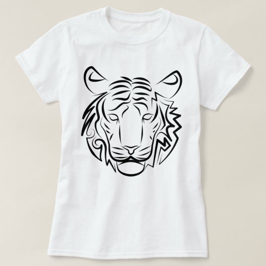T-shirt Tigre tribal noir et blanc (Design devant)