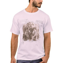 Tigre vintage de style croquis de Da Vinci