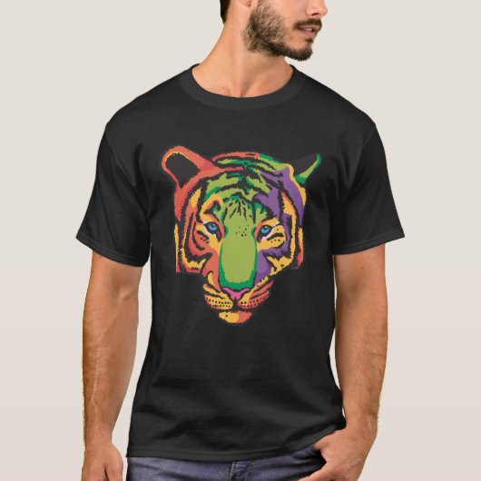T-shirt Tigres colorés déplaisant (Devant)