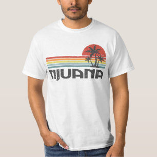 T-shirt Tijuana Mexique - Plage mexicaine Retro Sunset Vin
