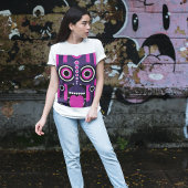 T-shirt Tiki Art Violet Et Rose