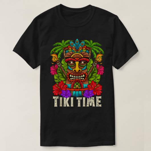T-shirt Tiki Hawaii Hawaii Aloha Hula Surf Island Party (Design devant)