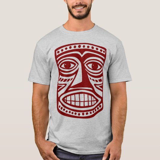 T-shirt Tiki Mask III - Burgandy (Devant)