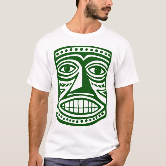 T-shirt Tiki Mask III - Dk Green (Devant)