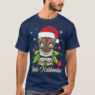 T-shirt Tiki Mele Kalikimaka Hawaiian Joyeux Noël