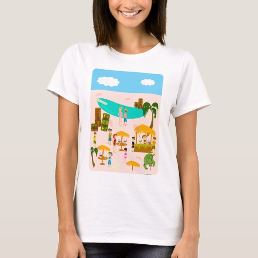 T-shirt Tiki Pool Party Jote Art Retro Design (Devant)
