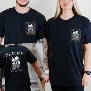 T-shirt Til Death Skeleton Lots Tarot Card Goth Mariage