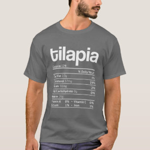 T-shirt Tilapia Nutrition Fact Drôle Thanksgiving Christm