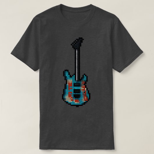 T-shirt Tiled Pixel Armed and Homeless Guitar Upright  (Design devant)