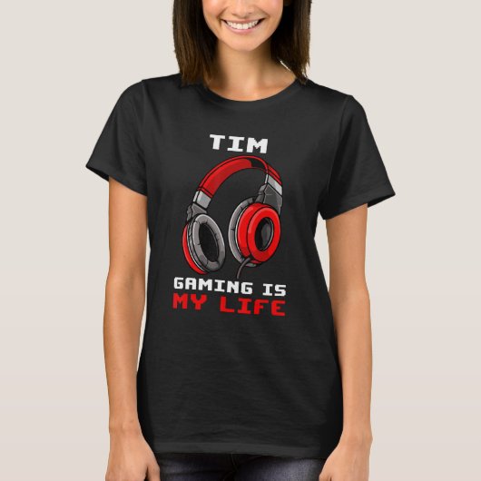 T-shirt Tim Gaming Est Ma Vie Personnalisée (Devant)