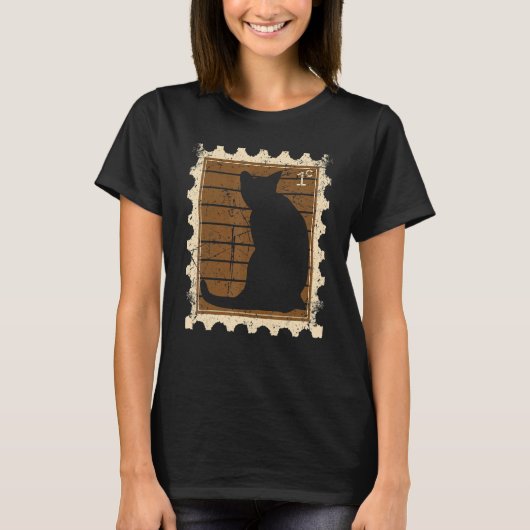 T-shirt Timbre avec un chat 1 (Devant)