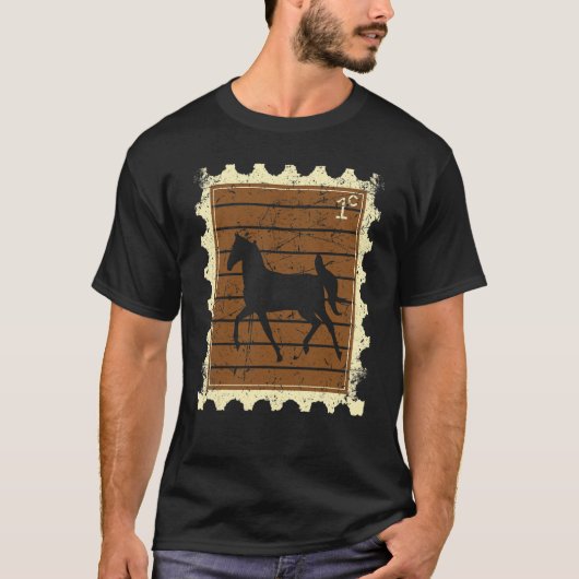 T-shirt Timbre avec un cheval (Devant)