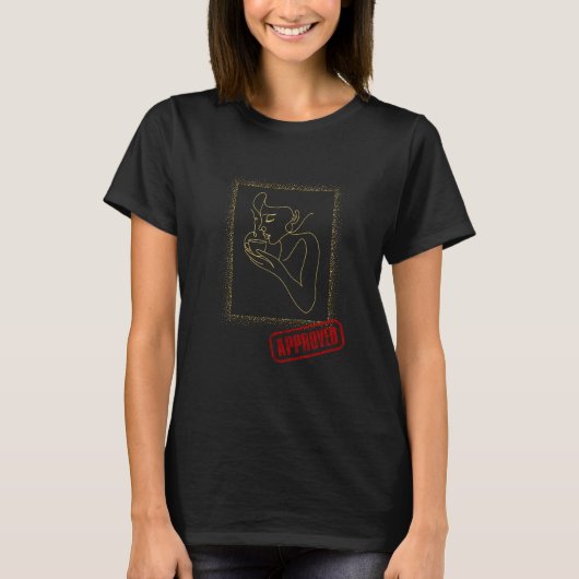 T-shirt Timbre Café Élégance – Conception de tasse de café (Devant)