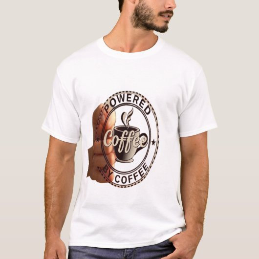 T-shirt Timbre de café vintage à main (Devant)