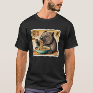 T-shirt Timbre de la poste Art Japonais Classique Faune Mi