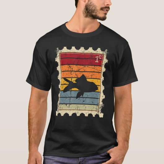T-shirt Timbre De Pointe Avec Poisson Couché De Soleil (Devant)