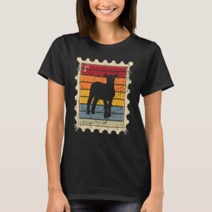T-shirt Timbre De Postage Avec Agneau À Mouton Couché De S