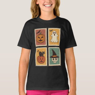 T-shirt Timbre de poste rétro Halloween vintage -
