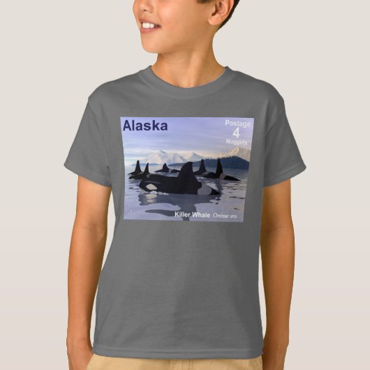 T-shirt Timbre des baleines tueuses de l'Alaska (Devant)
