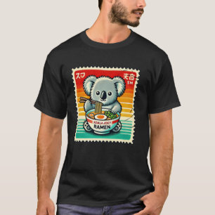 T-shirt Timbre Koala Retro Japonais Mont Fuji Coucher de S