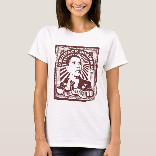 T-shirt Timbre Obama (rose) (Devant)