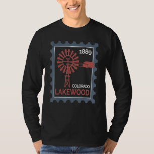 T-shirt Timbre-poste avec un ancien aérogénérateur à Lakew