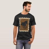 T-shirt Timbre-Poste Avec Un Cheval 3 (Devant entier)