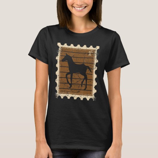 T-shirt Timbre-poste avec un poulain (Devant)