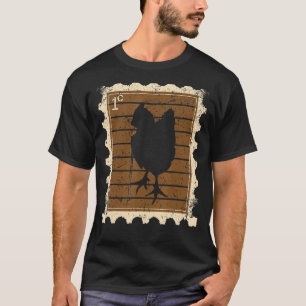 T-shirt Timbre-poste avec un poulet