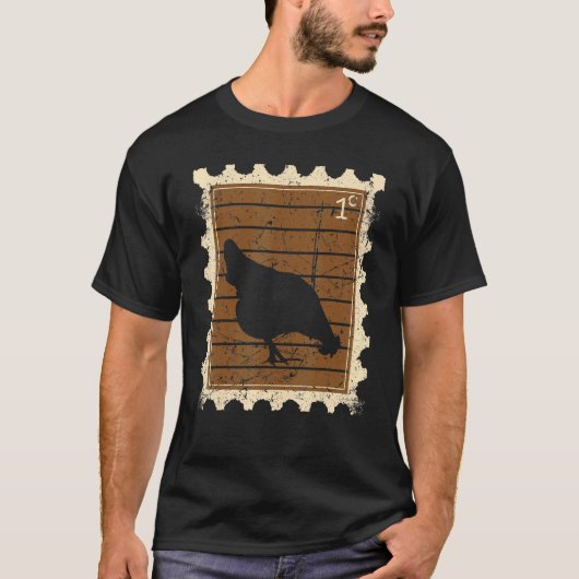 T-shirt Timbre-poste avec un poulet (Devant)
