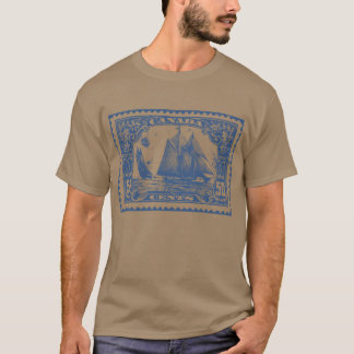 T-shirt Timbre-poste bleu canadien de nez