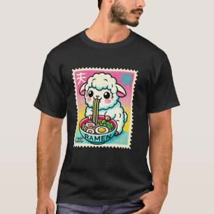 T-shirt Timbre-poste d'art japonais pop mouton agneau béli