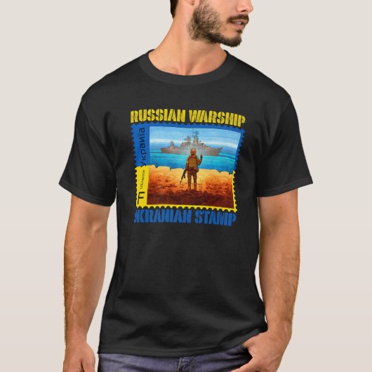 T-shirt Timbre-poste vintage Ukraine Drapeau Fierté (Devant)