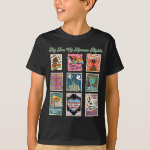 T-shirt Timbre rétro grand fan des droits de l'homme citat