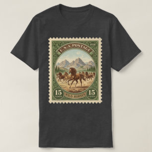 T-shirt Timbre Vintage Cheval Sauvage